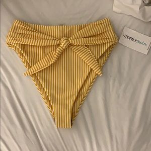 Mustard stripped bikini bottom